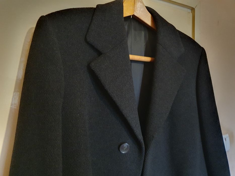 Palton negru de lână barbati, clasic