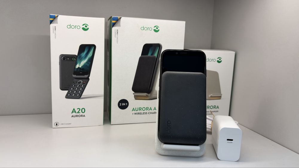 Smartphone Doro Aurora A20 , 64/4Gb + Wireless Charger, Sigilat
