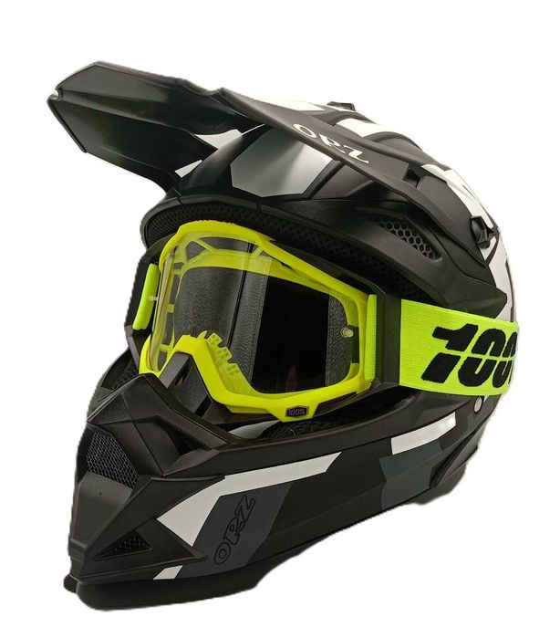 Детско юношеска кросова каска с очила комплект