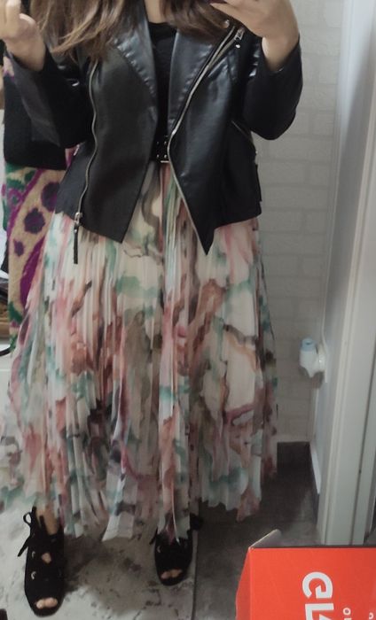 Fustă plisată multicolor H&M