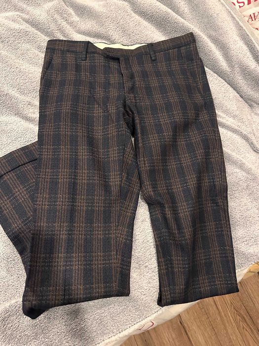 Costum bigotti slim - Carouri Maro Inchis (marime 46)