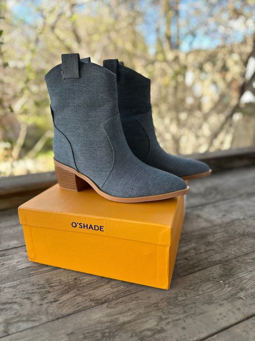 сапоги казаки джинсовые