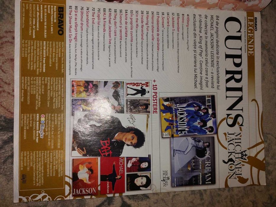 Revista Bravo Legende cu Michael Jackson - editie dedicata lui MJ