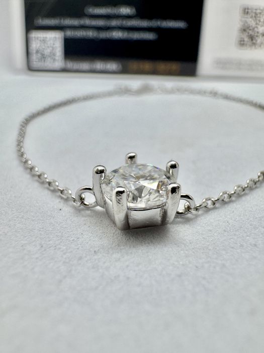 Сребърна гривна с мойсанит (Диамант) 1 карат