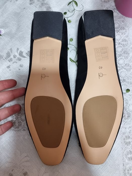 Pantofi dama din piele intoarsa negri marimea 40