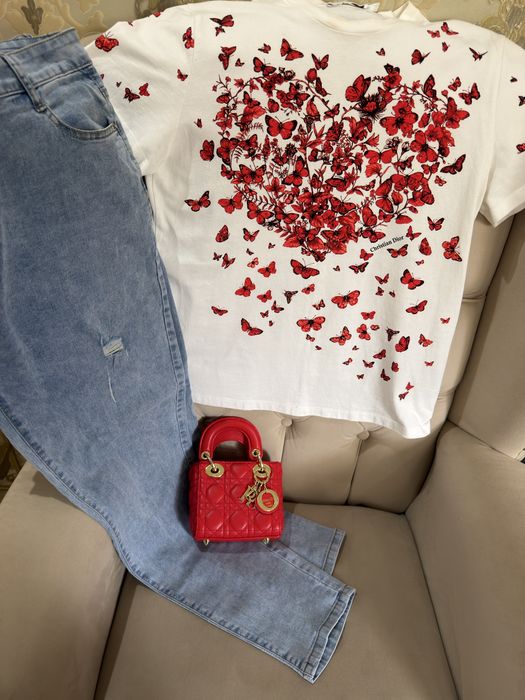 Dior джинсы футболка