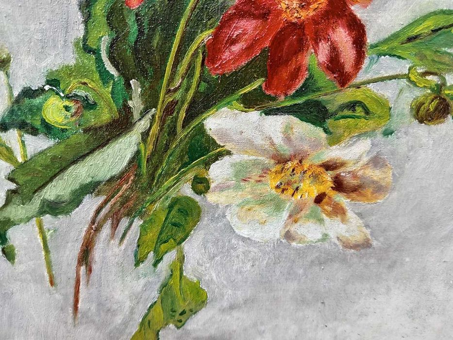 Tablou vechi - buchet de vara -  semnat C. Artachino