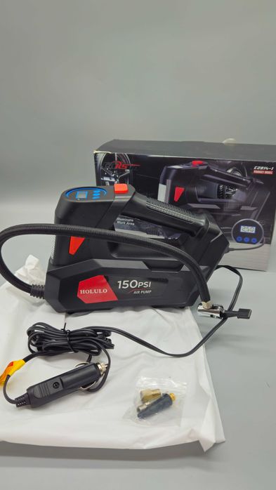 Преносим компресор за гуми CarSun с LED осветление и цифров манометър