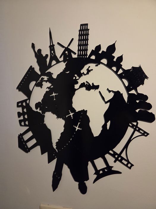 Orașele lumii – decorațiune de perete din oțel tăiat cu laser