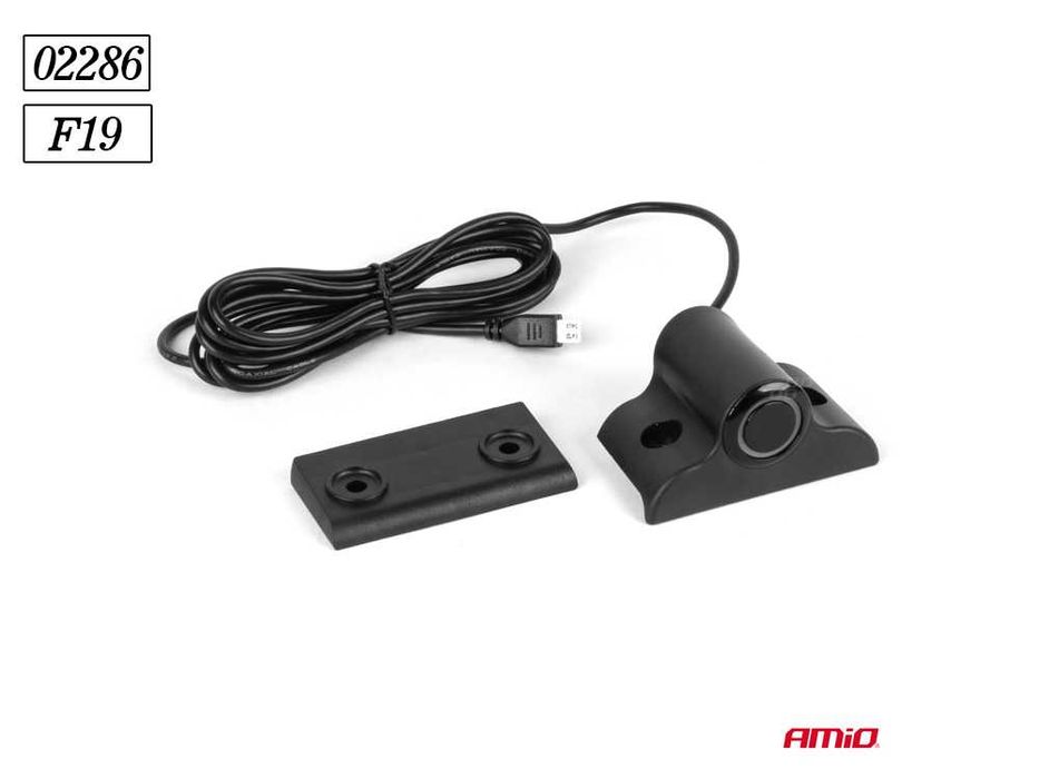 Парктроник за товарни автомобили AMIO / 4 сенора / Ф19 / ЧЕРНИ / 02286