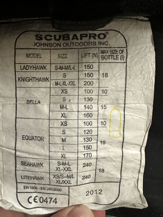 Водолазна балансираща жилетка BCD Scubapro Ladyhawk MD