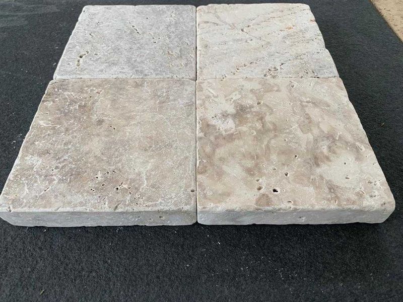 Travertin/Placi Travertin/Pavaj Travertin Cream Silver 15,2x15,2x3 cm