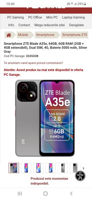 Vand ZTE blade A35e - 6 GB Ram 64