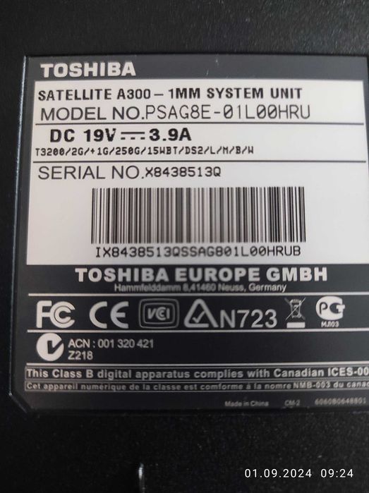 Ноутбук  Toshiba