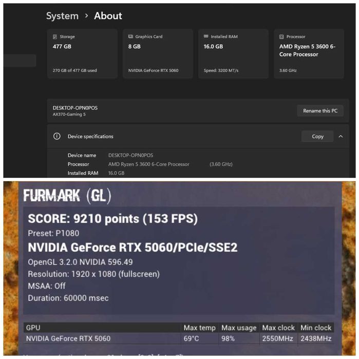 Calculator / PC Gaming AM4 – Ryzen 5 3600 + RTX 5060 + 16GB DDR4 + Cadou