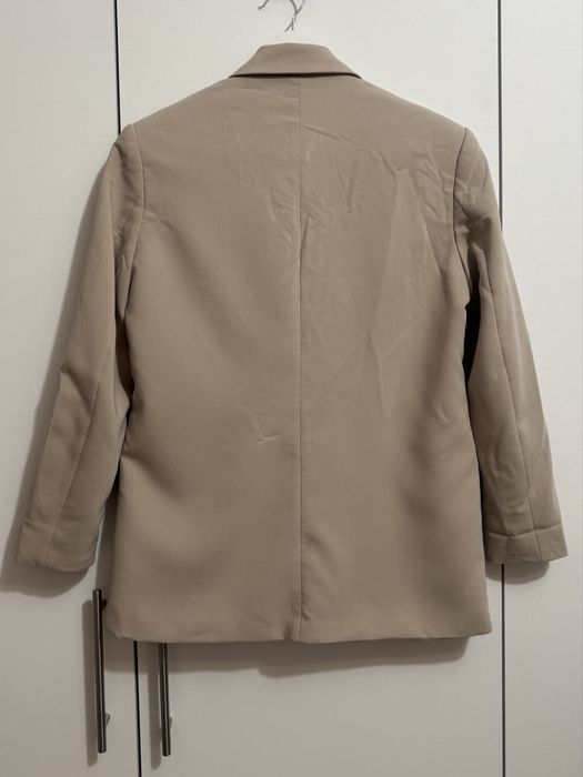 Sacou oversize croiala masculina bej grej Zara marimea XS