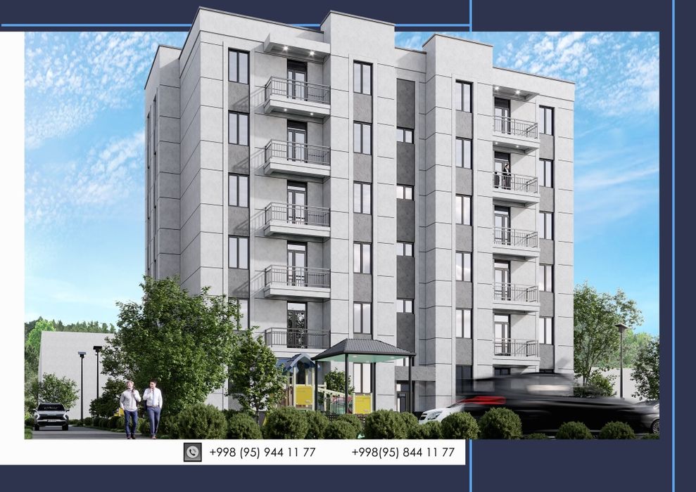 Kvartiralar sotuvda Urganch.shaxri  (Eski Vodnik) 76.6m² xonadon