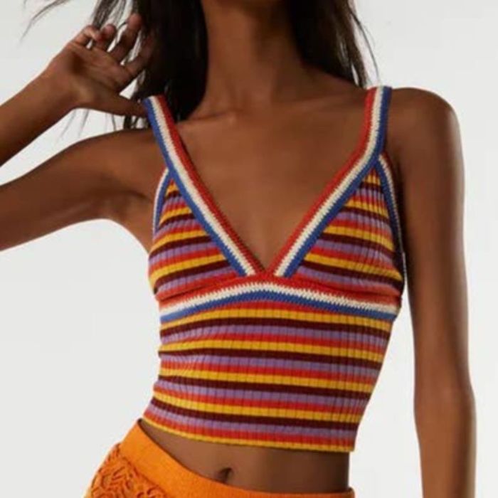 ZARA плетен смеж топ