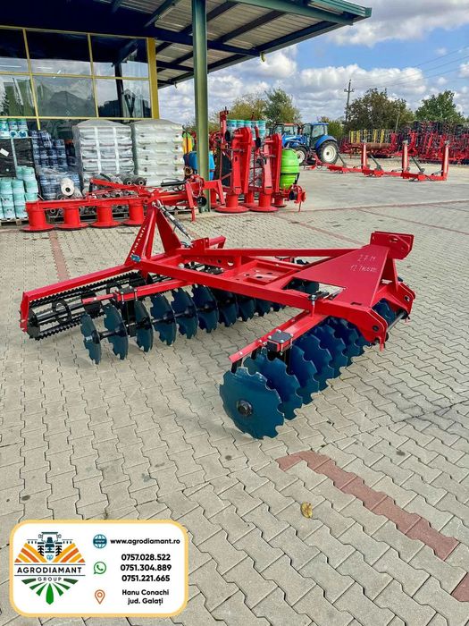 Disc cu talere pe baterie in V + tavalug DEMAROL Nou de la producător, Tăvălug plat banda zimțată, Suport greutăți