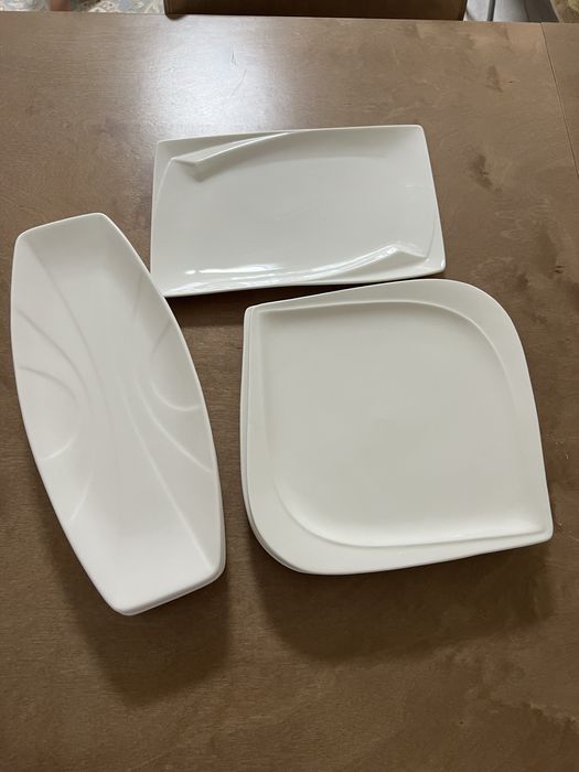 Хрусталь Hemah, термос чайник, белые тарелки