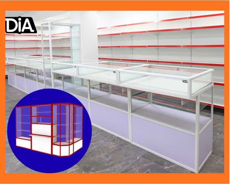 Oynaly vitrina, Акция, прилавки, savdo vitrinalar stellajlar