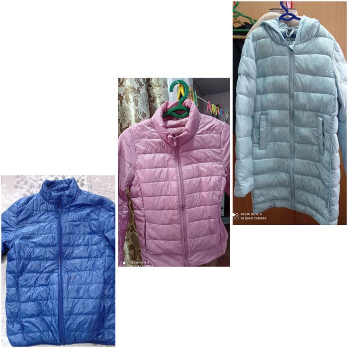 Пуховики тонкие и плащ 7-9 и 10-12 лет.Цена за один