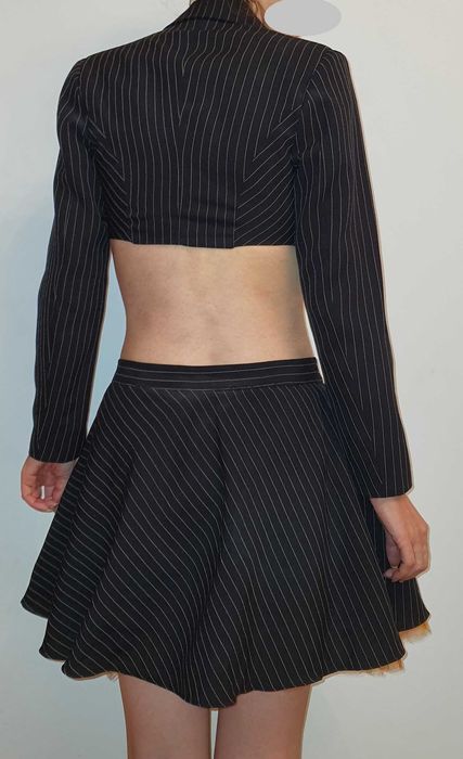 Costum de dama dans scena club fusta bluza marime S M 38-42 negru Nou