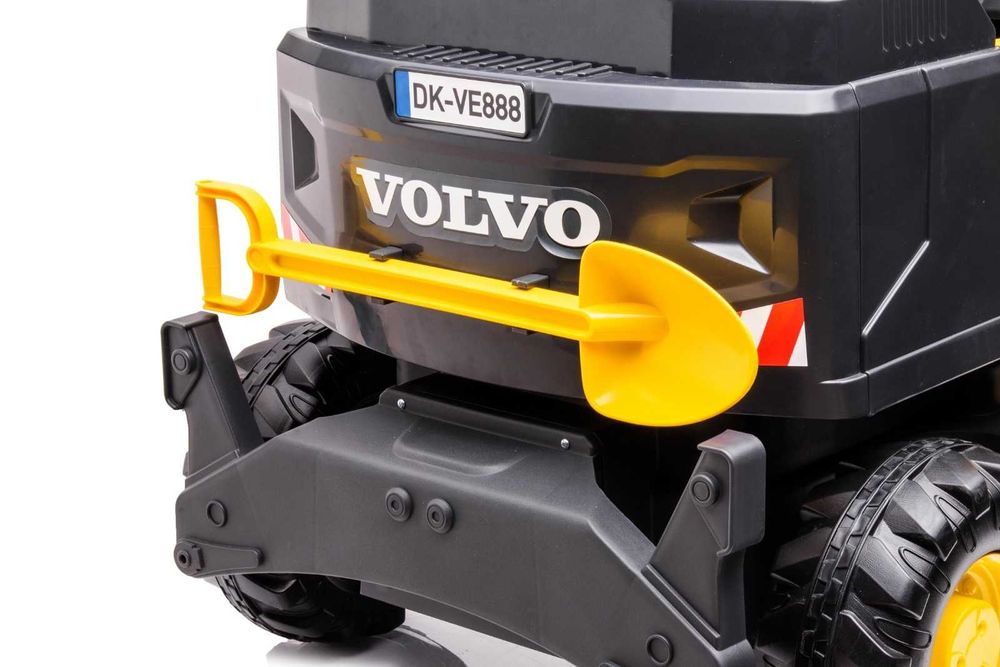 Excavator electric pentru copii VOLVO echipat cu scaun TAPITAT #Galben