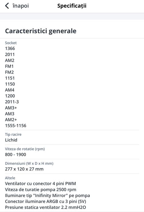 Vand Cooler Procesor Gamemax Ice Chill 240 Rainbow racire lichid ARGB