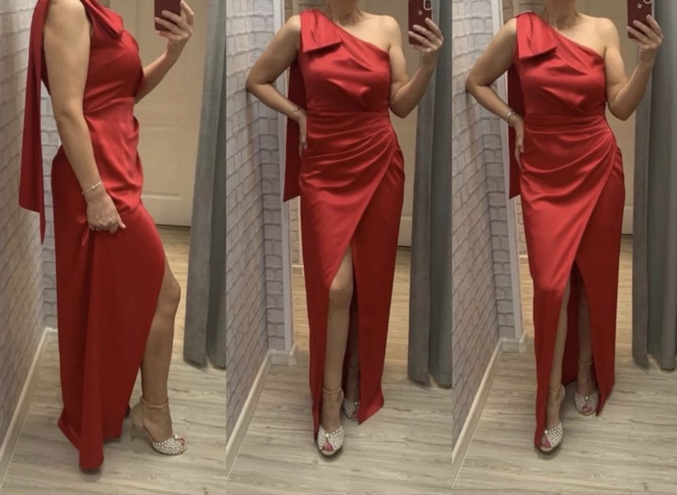 Rochie rosie potrivita de Craciun/Revelion