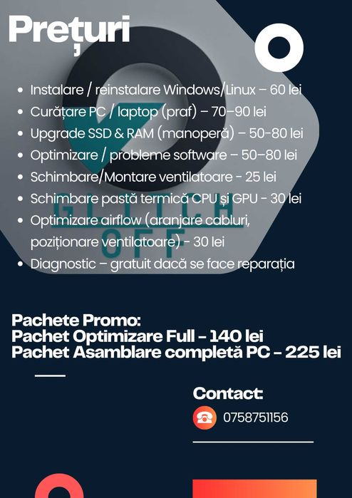 Reparații PC & Laptop – rapid și accesibil (prețuri pentru studenți)
