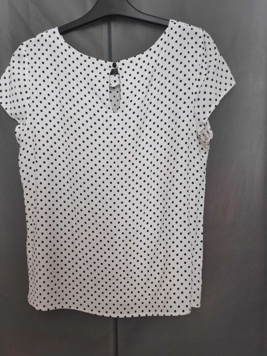 Bluză lejeră albă cu buline 42-44