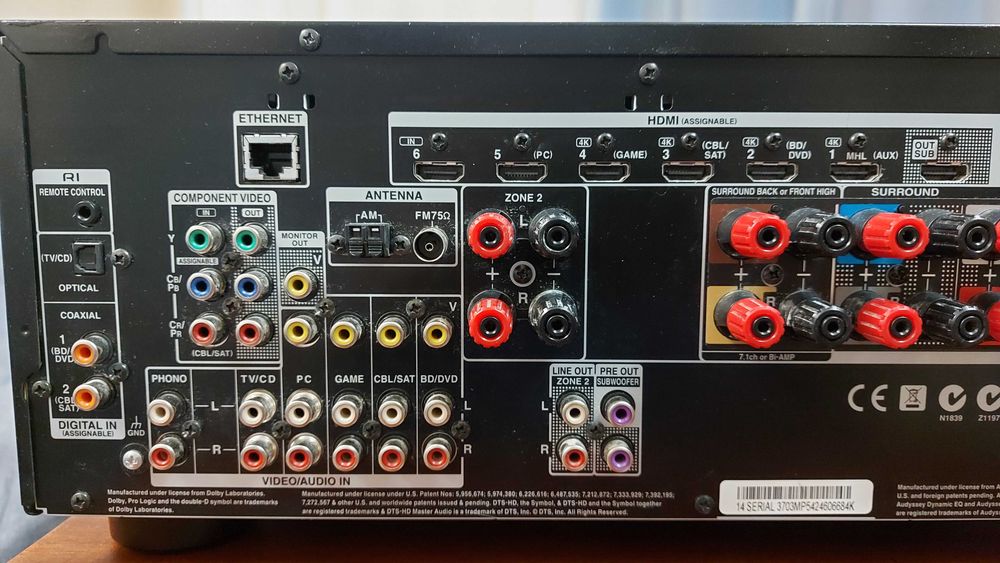 Receiver Onkyo TX-NR626 7.2CH 4K, BT, WI-FI, USB, DTS-HD, 2 ZONE