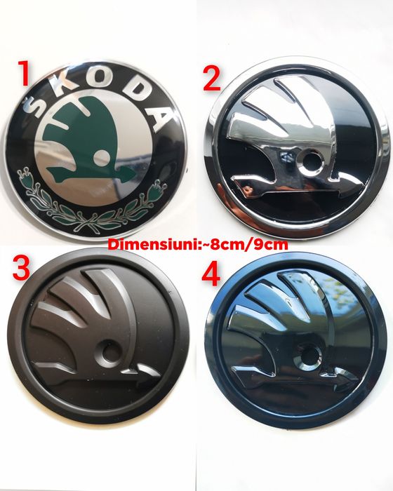 Emblema Logo Skoda Superb Octavia Rapid Scala Capota Portbagaj 8/9cm