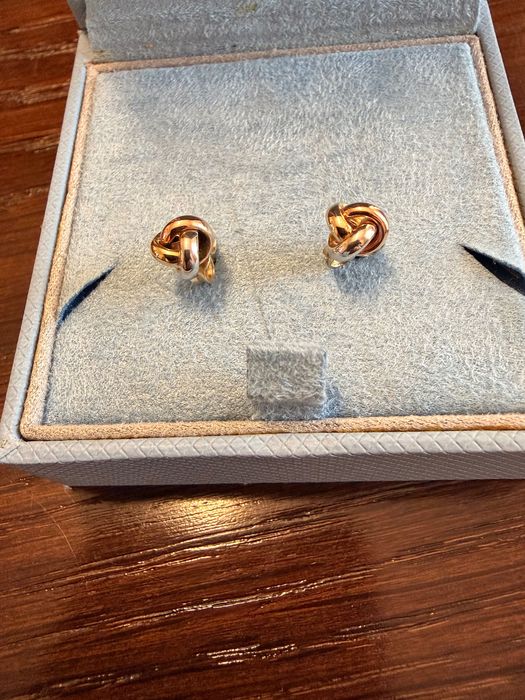 14 карата , златни обици - плетка