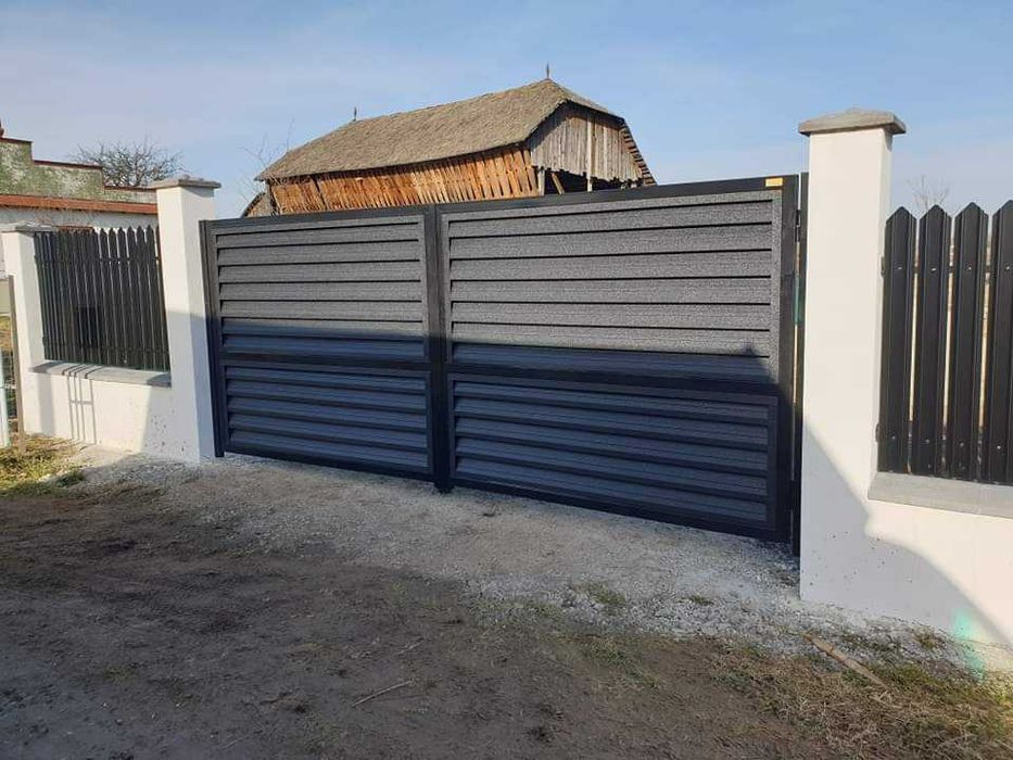 Garduri si porti din panou stil jaluzele, sipca metalica, plasa si BCA