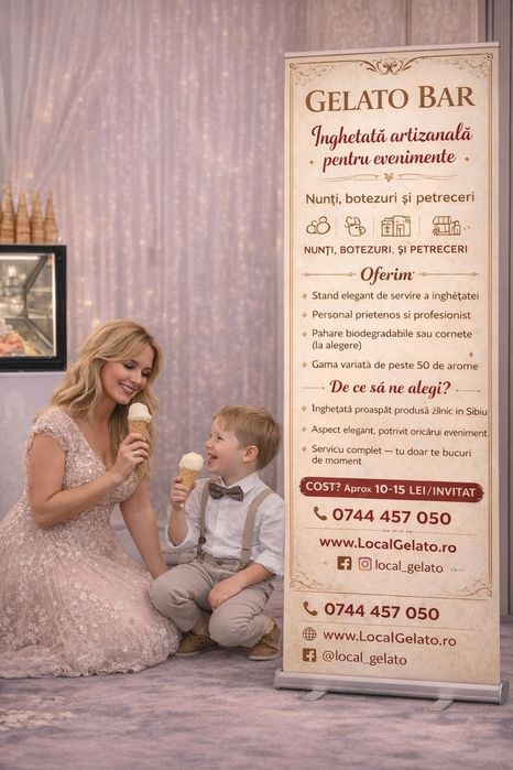 Ice cream BAR , Înghețată la nuntă , Gelato Bar , Înghețată artizanală