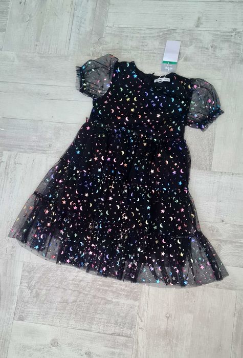 Rochie neagra cu tul fete Crăciun marimea 116