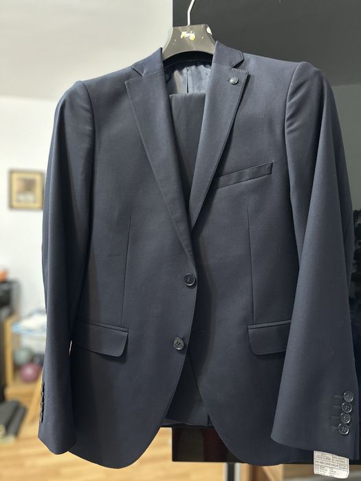 Costum barbatesc PACO ROMANO Slim FIT, 46, bluemarin + BONUS camasa