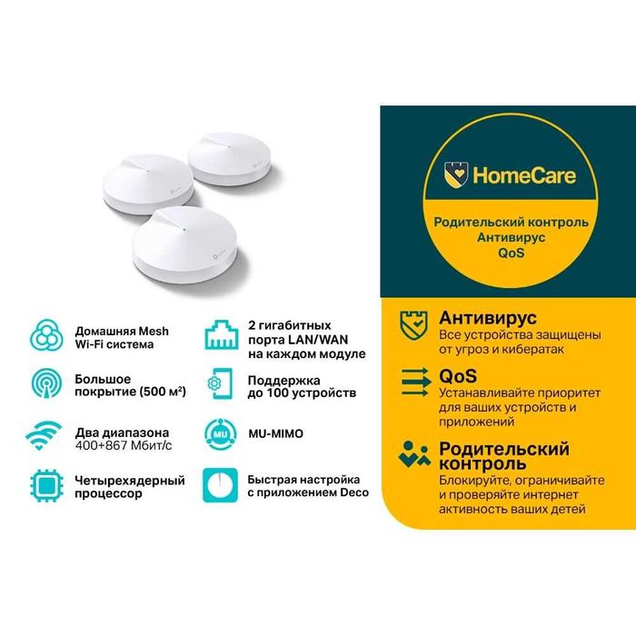 TP-Link Deco M5 — Домашняя Mesh Wi-Fi Система до 500 м². Есть доставка