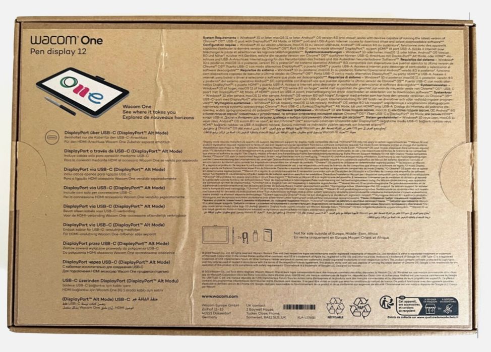 Графичен Таблет Wacom One Pen Display 12″ с USB‑C - Леко употребяван!