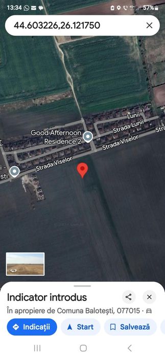 Teren pt casa strada Viselor Balotesti