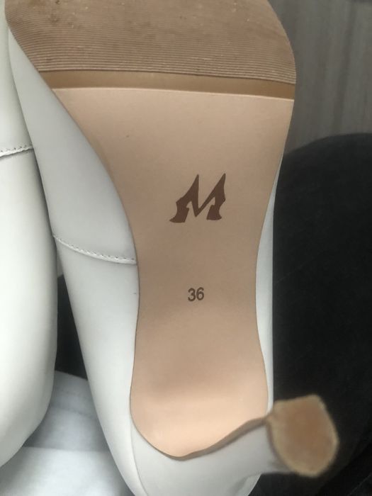 Pantofi albi, piele, Marelbo