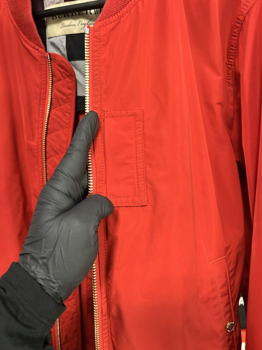 Geacă Burberry London England bomber roșie originală marimea L