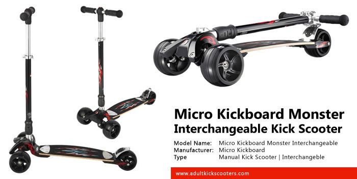 Trotineta Micro Monster Kickboard Scooter cu 3 roti (adulti-copii)