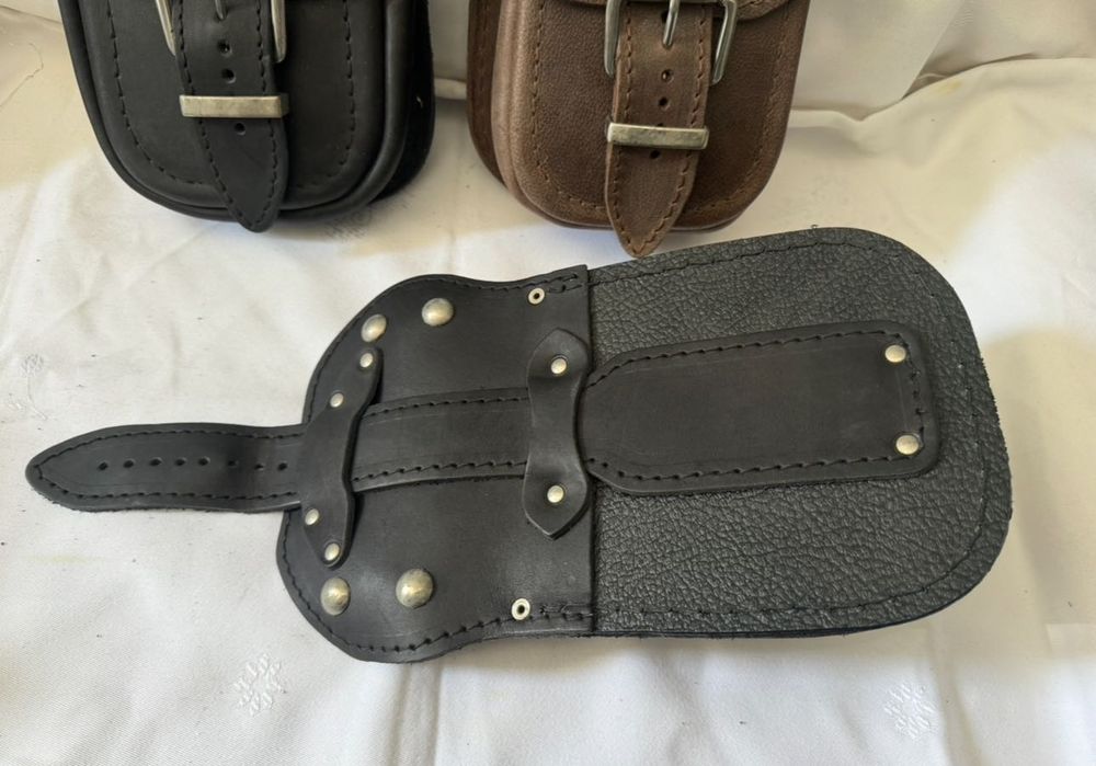 НОВИ допълнителни чанти от естествена кожа за куфар за мотор / чопър