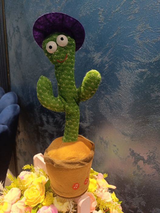 Поющий,повторяющий и  танцующий кактус, игрушка для детей