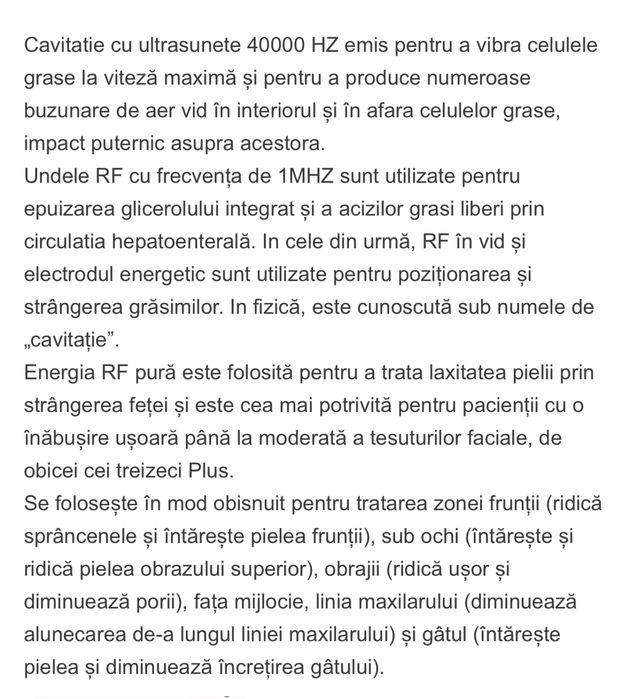 Aparat profesional cavitatie-masaj