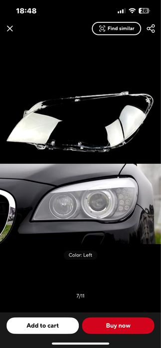 Sticla geam capac stanga dreapta far BMW Seria7 F01 F02 2009-2015