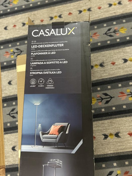 Lampă de podea LED cu lumină de lectură reglabilă